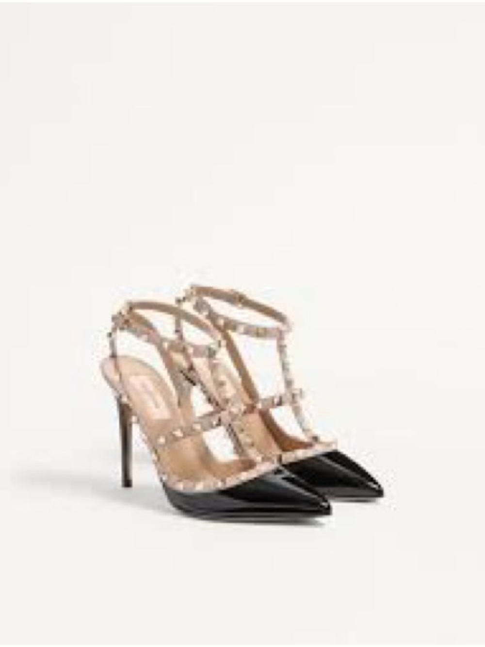 Valentino Garavani Rockstud Black Patent Leather Pumps Heels Size 42